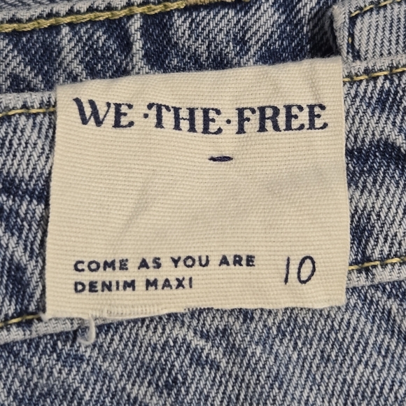 Free People We The Free Medium Wash Come As You Are Maxi Denim Jean Skirt 10 - Picture 9 of 11